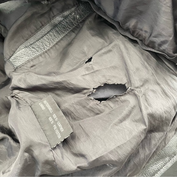 Vintage FMC Genuine 100% Leather Biker Moto Jacket 90s Black Womens Small - Picture 13 of 16